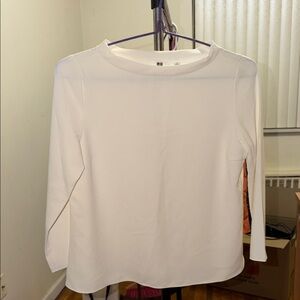 Uniqlo White Long Sleeve Blouse